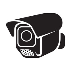 Silhouette of a Security Camera - Vector Design
