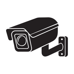 Silhouette of a Security Camera - Vector Design