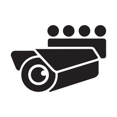 Silhouette of a Security Camera - Vector Design