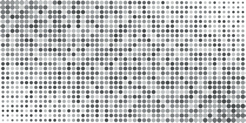 Monochrome Halftone Background. Abstract Texture with Different Sizes Black Dots on White Fond for Web or Mobile Application. Retro Digital Black and White Background. Vector Texture.