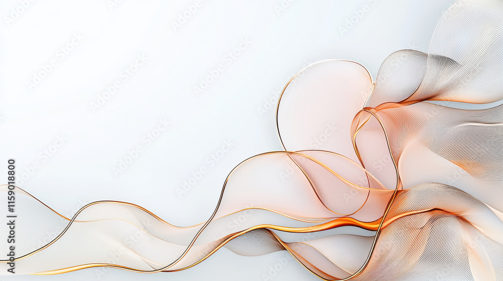 Poster chinese new year 2025 concept. abstract waves with gold swirls create dynamic and elegant design