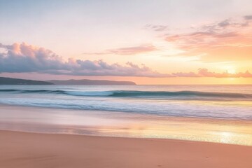 Sunrise to Sunset: A Coastal Beauty with Abstract Sky, Waves, and a Palette of Colors, from Dusk till Dawn, Offering Quiet Scenery for Travel by the Sea in Summer