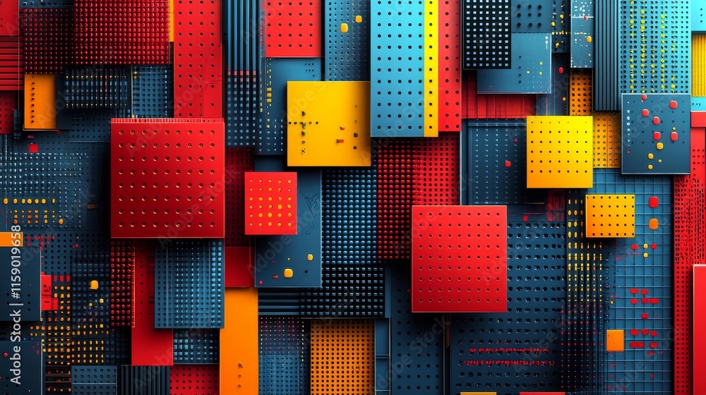 Aufkleber a splendid geometric design featuring intersecting vibrant shapes that form an abstract mosaic