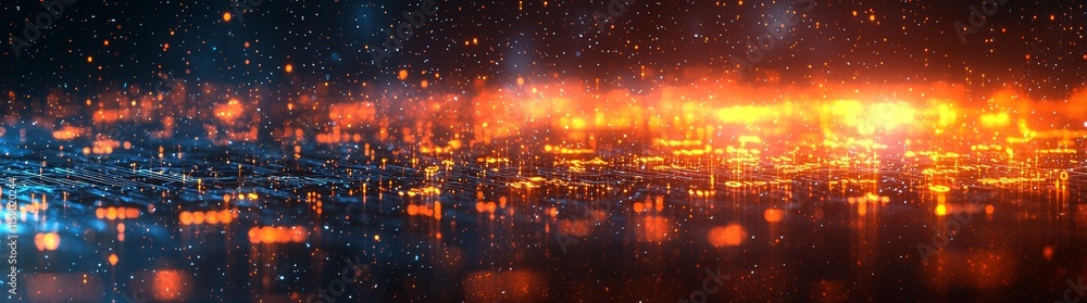Poster an expressive, abstract visualization of data streams and hardware, emphasizing the nuanced interact