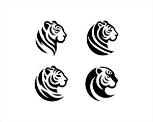 set of collection tiger head logo icon vector