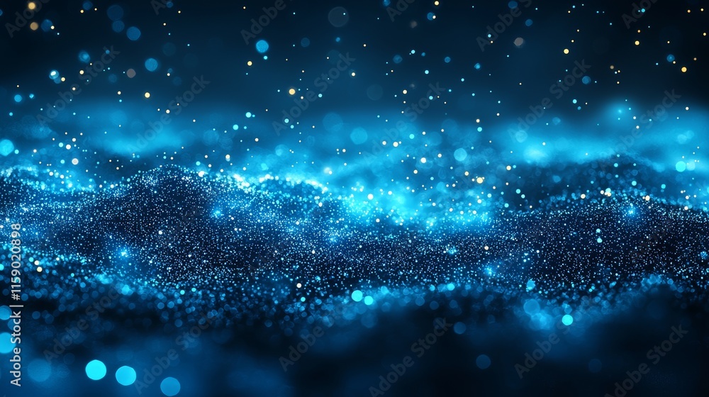Poster digital background featuring big data visualization, highlighted by an analytics representation in t