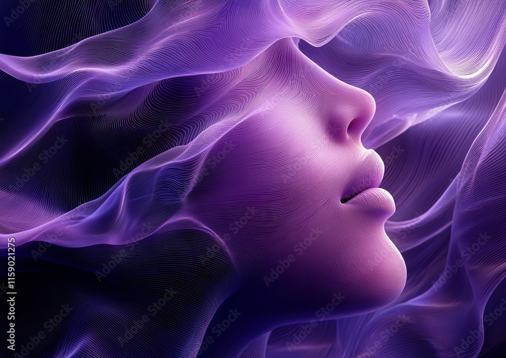 Poster 3d abstract rendering of a twisted shape, modern illustration with a background design