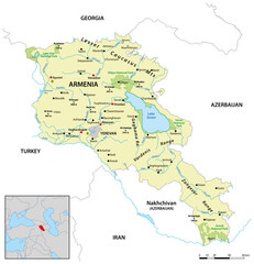Obraz premium vector map of the Republic of Armenia