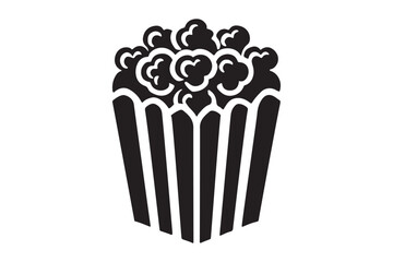 Silhouette of Popcorn Icon for Movie Night Designs