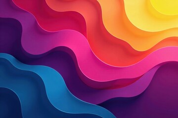 Obraz premium Interlocking shapes, vibrant color transitions, contemporary, artwork, backdrop