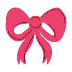simple simple cute pink bow, flat vector illustration, perfect for your holiday background, textile, greeting card, wrapping
