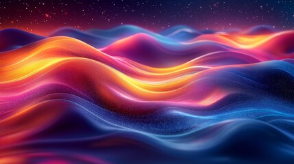 Obraz premium 3d render, abstract multicolor spectrum background with bright orange and blue neon rays and colorful glowing lines