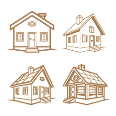 House Icon Set with Unique Minimalist Style