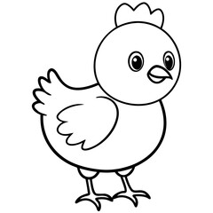 Chick Vector Line Art, Baby Chick Vector, Easter Chick Vector Line Art