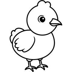 Chick Vector Line Art, Baby Chick Vector, Easter Chick Vector Line Art