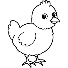 Chick Vector Line Art, Baby Chick Vector, Easter Chick Vector Line Art