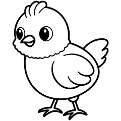 Chick Vector Line Art, Baby Chick Vector, Easter Chick Vector Line Art