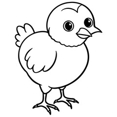 Chick Vector Line Art, Baby Chick Vector, Easter Chick Vector Line Art