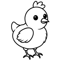 Chick Vector Line Art, Baby Chick Vector, Easter Chick Vector Line Art