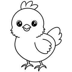 Chick Vector Line Art, Baby Chick Vector, Easter Chick Vector Line Art