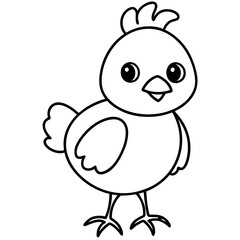 Chick Vector Line Art, Baby Chick Vector, Easter Chick Vector Line Art