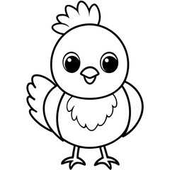 Chick Vector Line Art, Baby Chick Vector, Easter Chick Vector Line Art