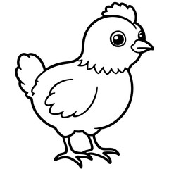 Chick Vector Line Art, Baby Chick Vector, Easter Chick Vector Line Art