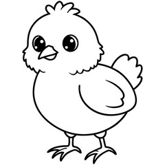 Chick Vector Line Art, Baby Chick Vector, Easter Chick Vector Line Art