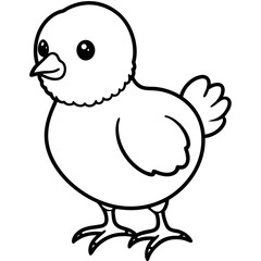 Chick Vector Line Art, Baby Chick Vector, Easter Chick Vector Line Art