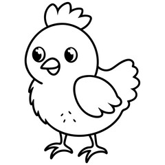 Chick Vector Line Art, Baby Chick Vector, Easter Chick Vector Line Art