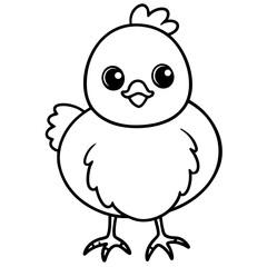 Chick Vector Line Art, Baby Chick Vector, Easter Chick Vector Line Art