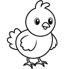 Chick Vector Line Art, Baby Chick Vector, Easter Chick Vector Line Art