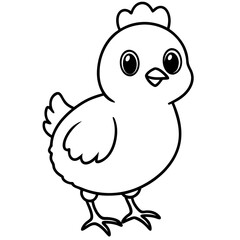 Chick Vector Line Art, Baby Chick Vector, Easter Chick Vector Line Art