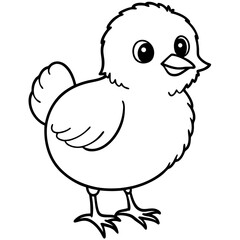 Chick Vector Line Art, Baby Chick Vector, Easter Chick Vector Line Art