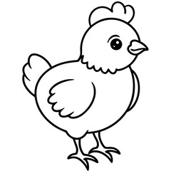 Chick Vector Line Art, Baby Chick Vector, Easter Chick Vector Line Art