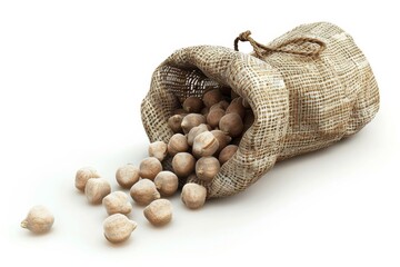 Obraz premium Burlap sack of whole chickpeas