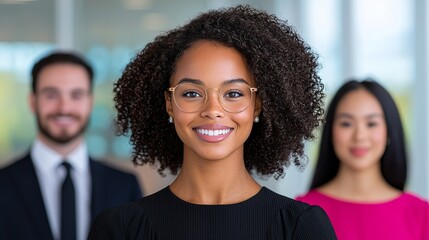 Highlight the company's focus on diversity and inclusion by featuring photos of employees from diverse ethnicities, genders, and backgrounds working together in harmony.