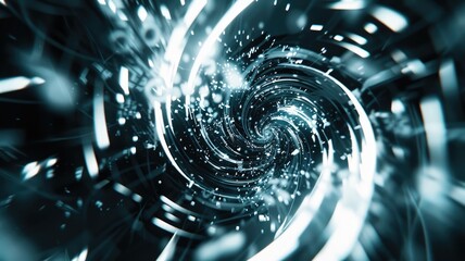 Wonderful picture of micro light sparkling particles scattered across blue flowing wave, create abstract bokeh style perfect for background design that evoke a sense of energetic and fantasy. AIG53.