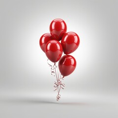 red balloons on white background