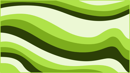 Green Wave Abstract Background, Trendy Retro Psychedelic Style Design.