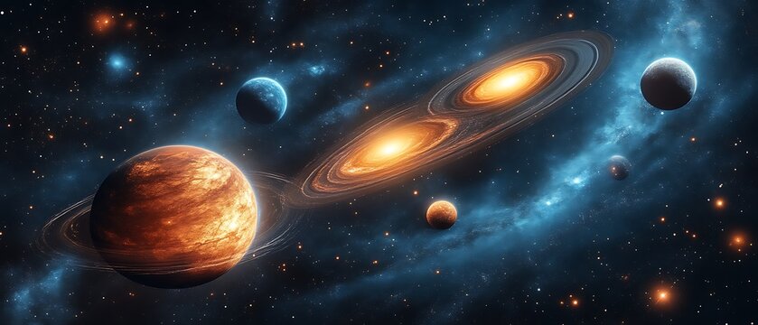 Planetary system with bright binary star.