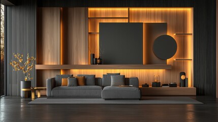 Modern smart living room showcasing future iot home design