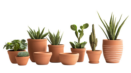 Obraz premium Collection of Clay Planters, Various Sizes and Designs