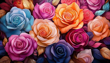 illustration of Roses for background graphic resource