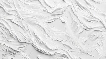 Obraz premium Bright white feather texture. Overhead top view, flat lay. Copy space. Birthday card, Mother's, Valentines, Women's, Wedding Day concept. Selective focus
