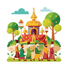 Mughal Garden vector illustration