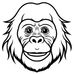 Orangutan head vector illustration