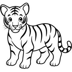 Siberian Tiger (Cub) vector illustration