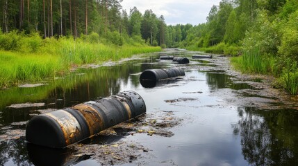 Pollution in Rivers with Educational Labels and Natural Background