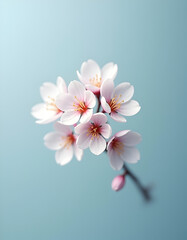 Fototapeta premium cherry blossom on a blue background